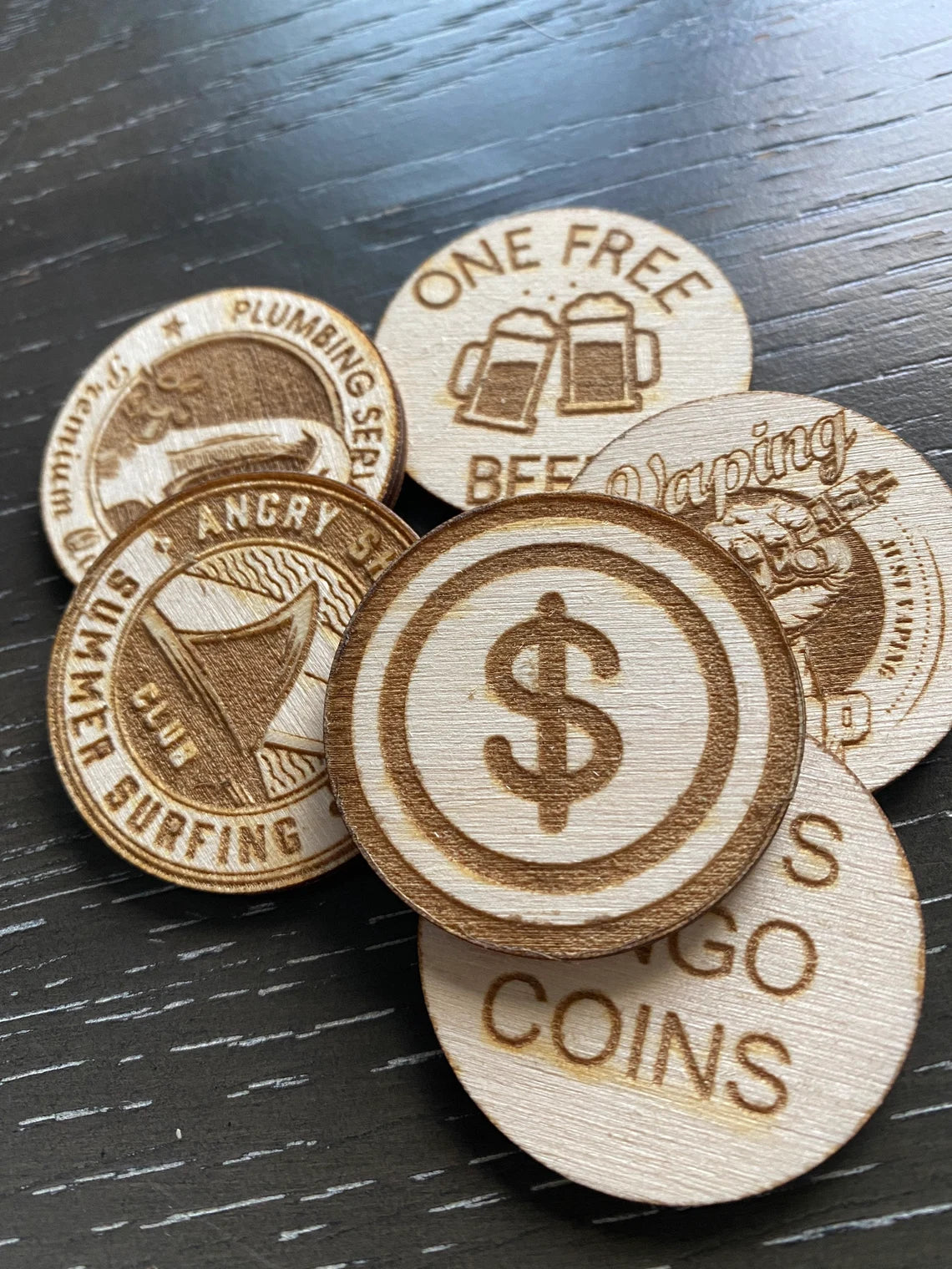 Custom Wooden Tokens